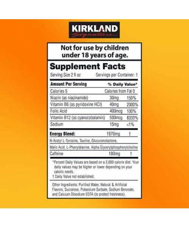 Kirkland Signature Energy Shot Dietary Supplement Variety Pack - 48 Bottles, 2 Fl Oz Each - Buy Online on GoSupps.com
