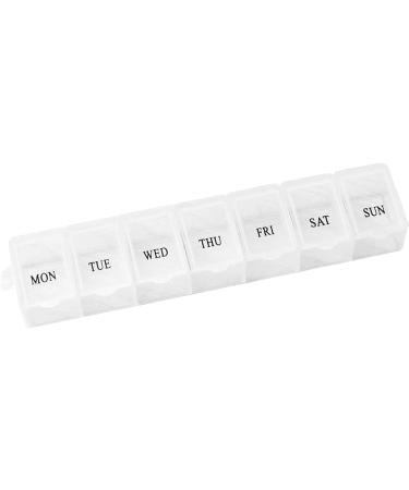 Pill Box Organiser 7 Day One Time a Day Pill Dispenser Storage Case for Medication Supplements Vitamins and Cod Liver Oil White - Buy Online on GoSupps.com