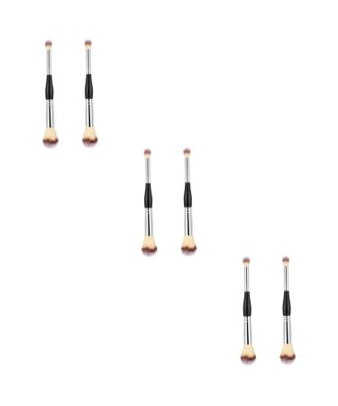 FRCOLOR 6 Pcs Powder Brush Dual Ended Brush Tools Makeup Tool Blusher Brush Loose Powder Applicator Concealer Brush Makeup Blush Brush Makeup Brush Woman Trimming Aluminum Tube Tool Brush