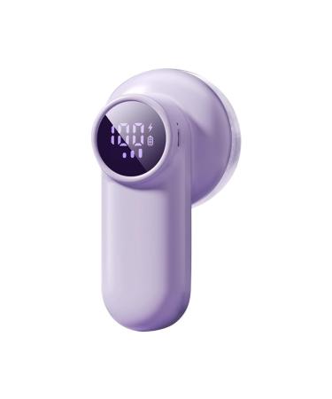lehua Professional Rechargeable Fabric Shaver with Digital Display Enhanced 6-Leaf Blades for Lint Removal Clothes Furniture-B Easy to Use Purple