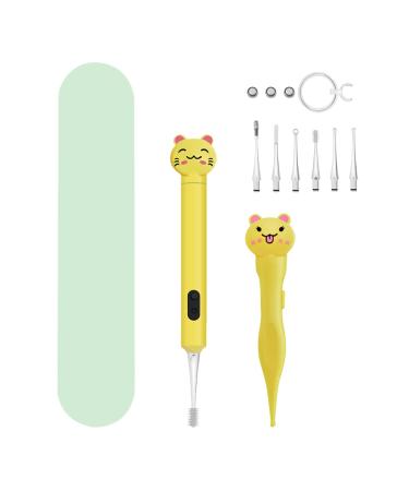 2 Pack Baby Nose and Ear Cleaner Baby Nose and Ear Gadget Safe Baby Booger Remover and Ear Wax Removal with Light Nose Cleaning Tweezers Nose Cleaner for Baby Infants Toddlers Adults(Yellow)
