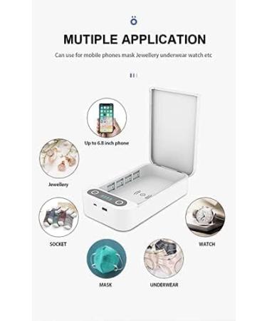 UV Phone Sanitizer and Charger Box | Quick 5 min Sanitizer | Can be Used While on The go | USB Compatible Charging | iOS Android Smartphones Watch Tools Keys - Buy Online on GoSupps.com