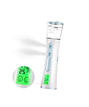 Portable Nano Facial Mister,Double-hole USB Mini Cool Face Mist Steamer with Skin Moisture Tester,Handy Facial Sprayer for Eyelash Extensions,Moisturizing,Face Moisturizing,Hydration Refreshing