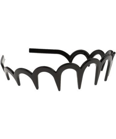 Unisex Wavy Headband Black Spring Wavy Metal Hair Band with Long Teeth Hairhoop Sports Headband Headwear Accessories Black 1pc Wavy Hairhoop - Buy Online on GoSupps.com