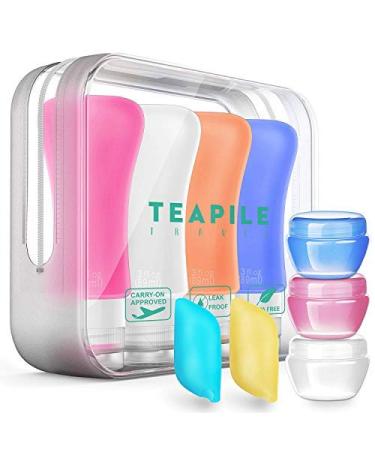 14 Pack TSA Approved Travel Bottles - Leak Proof Toiletry Containers for Shampoo, Conditioner, and Lotions - Squeezable Silicone Tubes - Multi-Colored - Buy Online on GoSupps.com