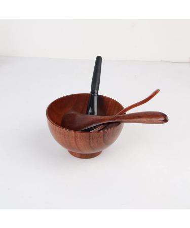 Eco-Friendly Mask Bowl Set with Spoon & Brush | DIY Skin Care Mixing Kit for Women - Dark Brown - Buy Online on GoSupps.com