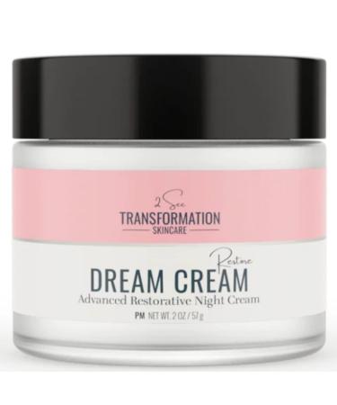 Dream Cream Menopause Skincare Night Cream - Wake Up Rested + Restored with Hyaluronic Acid  Niacinamide  Peptides  Melatonin and Magnesium. Overnight Face Mask by 2 See Transformation
