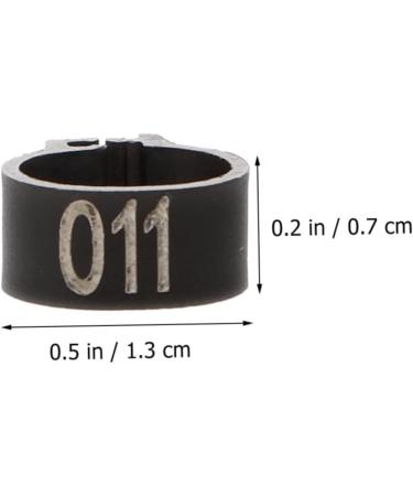 Sosoport 100 Pcs Pigeon Anklet Feeder Legs Oyster Shell for Chickens Tag Band Charm Poultry Pen Plastic 1.3X1.3CM Black - Buy Online on GoSupps.com