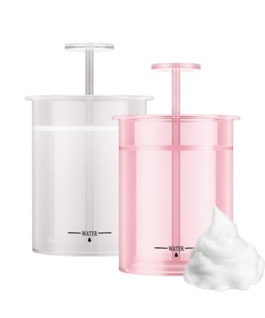 KOVCOAP Foam Maker for Face Wash  Face Wash Foamer  Cleanser Foam Maker  Marshmallow Whip Maker Skin Care  Deep Skincare Cleaner Tools for Travel Household 2 Pieces(Pink and White) 2 Piece Set pink+white