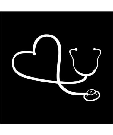 6 White Vinyl Stethoscope Heart Decals - Perfect for Nurses Doctors RNs & LPNs | Made in the USA - Buy Online on GoSupps.com