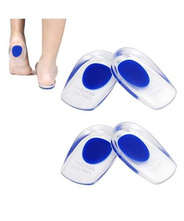 Takuza heel spur inserts 2 pairs of heel cushions orthopedic jet inserts gel insoles to relieve plantar fasciitis heel spur and achilles (L) Blue (L)