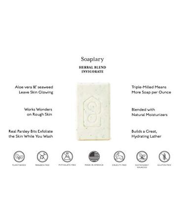 Soapiary Luxury Vegan Triple Milled Soap Bar - Natural Hypoallergenic Parsley Aloe 1 Count - Buy Online on GoSupps.com