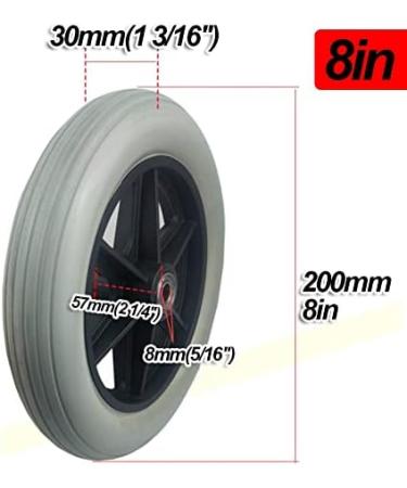 Wheelchair Front Wheel Replacement Front Wheels for Wheelchairs Disabled Solid Tire Wheels 8Mm Bearings 2Pcs/6In/15Cm(8in/20cm) - Buy Online on GoSupps.com