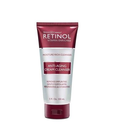 Retinol Anti-Aging Cream Cleanser   Daily Deep Cleansing Facial Wash Exfoliates to Improve Skin s Texture & Moisturizes for Cleaner  Softer Face   Renewing Vitamin A Minimizes Fine Lines & Wrinkles