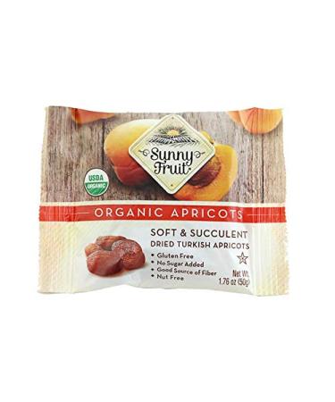 Sunny Fruit Organic Apricots, Soft & Succulent Dried Turkish Apricots- 12 Portion PK