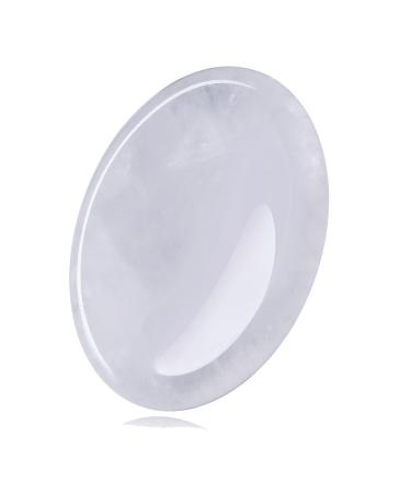 XIANNVXI Clear Quartz Worry Stone Polished Thumb Stone Healing Stone Gemstone Meditation Accessories Reiki Crystal Oval Stone for Anxiety Stress Relief Relaxation J - Clear Quartz
