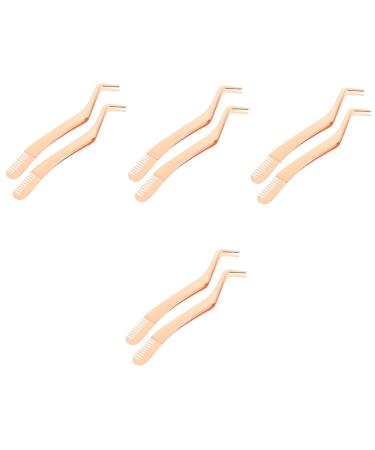 POPETPOP 8 pcs tool comb beauty tools applicator set Stainless steel eyelash extension tweezer comb tweezers eyelash comb Fake eyelashes lash tools for eyelash extensions