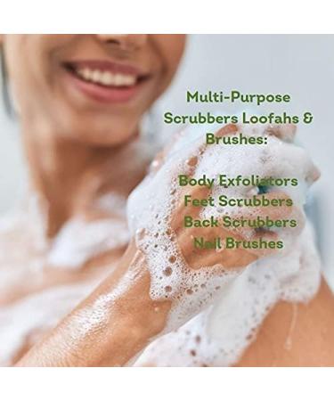 EKOH 6-Pack Bamboo Brushes & Loofah Sponges Set | Dry Brushing Body, Nail & Feet Scrubber | Bottle & Dish Brush | Natural Soft Bristles | Home Shower & Bath Essentials - Buy Online on GoSupps.com