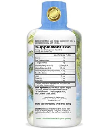 Liquid 20/20 Vision Eye Vitamin Formula with Lutein, Zeaxanthin, Astaxanthin - 32oz - Buy Online on GoSupps.com