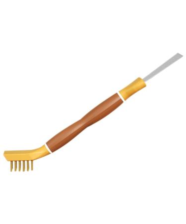 Alipis Double-Headed Cleaning Shovel Kitchen Cleaning Brush Stove Gap Multi-Functional Oil Stain and Rust Removal Tool Rust Removing Tool Gas Stove Stainless Steel Copper Wire Coffee 22.5x3.8cm
