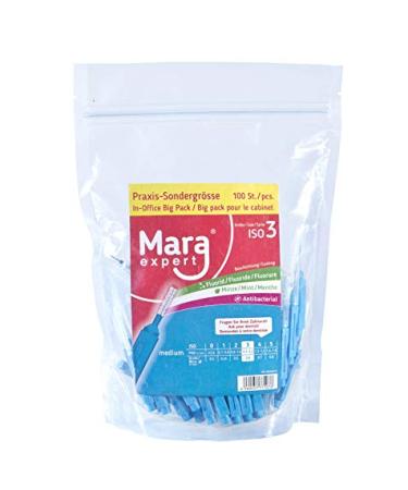 Interdental brushes blue 0.6mm by Mara Expert |Dental brushes ISO 3 Mittelbreit |Brush 100 interdental space |For optimal gums care