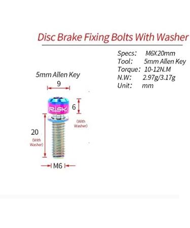 Titanium Bolts Screws for MTB Road & Mountain Bike Disc Caliper - Pack of 4, M6X20mm Oil Slick - Buy Online on GoSupps.com