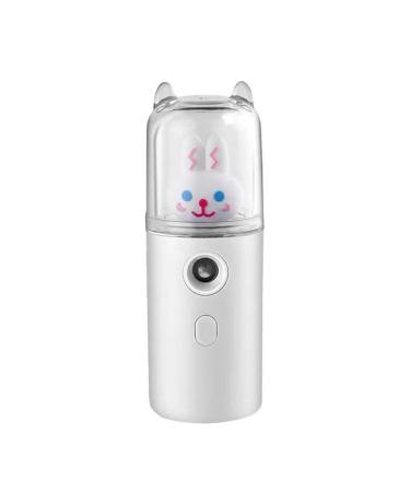 Cute Nano Mist Facial Sprayer Beauty Instrument USB Humidifier Rechargeable Face Steamer Moisturizing Beauty Nebulizer Tool Rabbit White Free Size