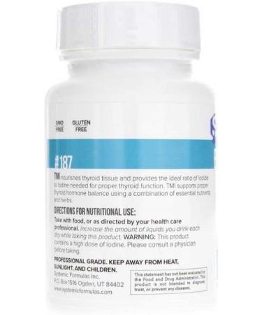 Systemic Formulas Bio Nutriment TMI Thyroid Metabolism + Iodine 60 Capsule #187 - Iodine Supplement for Thyroid Support in Women and Men - Kelp Iodine Pills - Buy Online on GoSupps.com