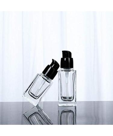 2 x Refillable Pumping Bags - Transparent Square Glass Travel Lotion Container with Black Pump Head - 15ml Cosmetic Dispenser - Buy Online on GoSupps.com