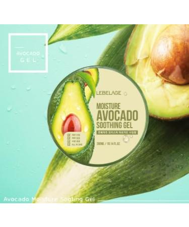 LEBELAGE Soothing Gel Avocado 10.14 fl oz | Lightweight Moisture Gel with Avocado Extract | Fast-Absorbing Face & Body Gel for Daily Skincare Routine - Buy Online on GoSupps.com