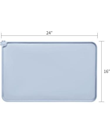 Audwud Silicone Waterproof Pet Feeding Mat - Anti-Slip Dog & Cat Bowl Mat 61x41 cm in Ice Blue - Buy Online on GoSupps.com
