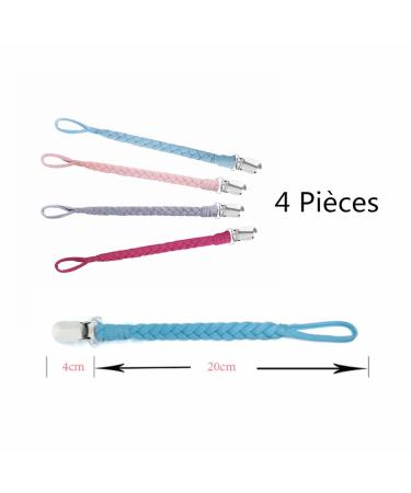Shop LATRAT 4-Piece Cotton Pacifier Chain Set | Durable Fabric Attachments for Babies | Stylish Bibs & Triangular Design - Buy Online on GoSupps.com