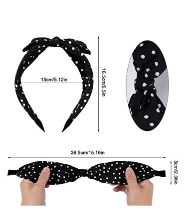 Shop Geyan Vintage Bow Headbands - 2 Pack Red & Black Wide Hair Bands with Dots for Women & Girls - International Shipping Available - Buy Online on GoSupps.com