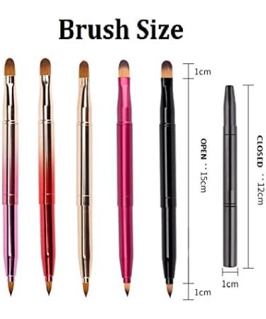 Exquisite Professional Lip Brush Applicators-Retractable Lipstick Brushes- Lipstick Gloss Makeup Brush Tool For Women and Girls (Two-Head-Black) - Buy Online on GoSupps.com