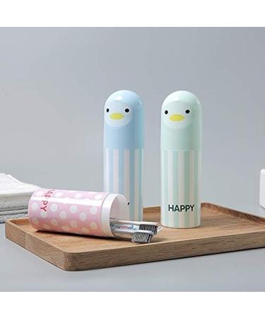 Leisial Multifunctional Travel Mug & Toothbrush Holder - Blue Travel Etui with Caricature - 6x19.5cm - Buy Online on GoSupps.com