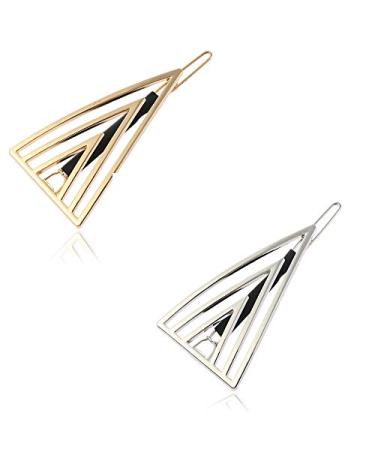 YAZILIND Simple Design Metal Alloy Hair Clips Clamps Set Women Hair Clips Accessories Geometric Triangle Shape Hairpins for Girls