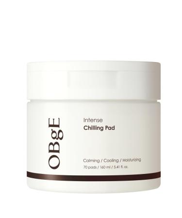 OBgE Intense Chilling Pad (70 count) - Toner Pads for Men. Soothe Hydrate & Cool Daily Skincare. Vegan Cotton with Rosemary Extract 78% Herbs LHA PHA.