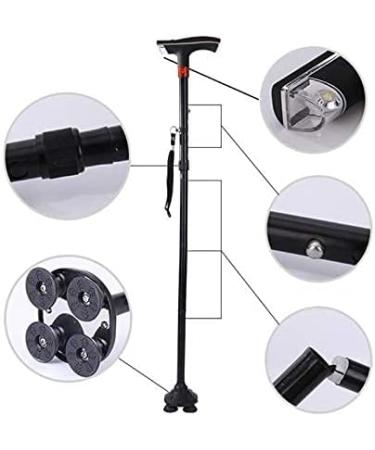 Walking Stick Elderly Folding Walking Cane Aluminum Support Crutches Telescopic Anti Slip Four Leg Adjustable Stick with LED Light SOS Alarm Bathing in Sunlight - Buy Online on GoSupps.com