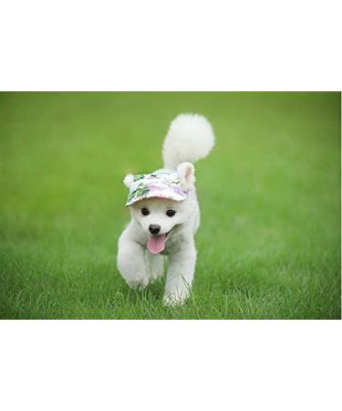 Harikaji Dog Sunscreen Baseball Cap with Ear Holes and Chin Strap for Small, Medium and Large Dogs - Flower Design (Size L) - Buy Online on GoSupps.com