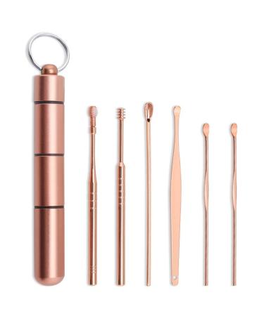 HNKDD 6Pcs/Set Ear Wax Pickers Stainless Steel Spiral Earpick Wax Remover Curette Ear Pick Cleaner Ear Spoon 1 D