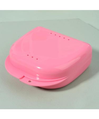 Dusarl's dental bracket Prostheses Storage box Kiefer Orthop dic little teeth box with mirror mouth protection container oral hygiene dentures care pink