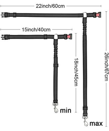 SoftcuteLee Dog Car Seat Belt Headrest Adjustable Dog Car Restraints Leads Pet Seat Belt Dog Safety Seat Belt Strong Leash Leads for any Cars Vehicle Travel Accessories for Pets Cats Dogs - Black - Buy Online on GoSupps.com