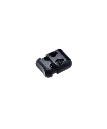 Hole Cord Lock Stopper spring buckle Cord Locks Toggles 100 Pcs/pack Plastic Rope Clamp Cord Lock Stopper Cordlocks Toggle 2 Hole 4mm Black For Shoe Lace 21mmx18mm
