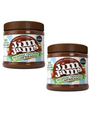 Jimjams No Added Sugar Healthy Diabectic Belgium Hazelnut Chocolate Spread 350g for Pancakes Porridge Muffins and Party Food Unique Recipe I Mothers & Fathers Day Christmas(2 Jars Hazelnut) Hazelnut 2 Jars