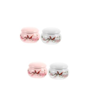 Beavorty Mini Pots 4 Pcs Powder Bottle Rouge Bottles Lip Balm Jar Loose Bulk Rouge Lipstick Jar Mini Dispensing Bottle