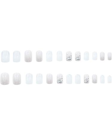 Xerling 24Pcs Silver Glitter French Press on False Nails - Rhinestone Jewelry Fake Nail Set for Women and Girls - Buy Online on GoSupps.com
