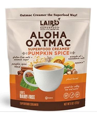 Laird Superfood Aloha OatMac Pumpkin Spice Non-Dairy Coffee Creamer, Macadamia and Oat Milk Powdered Creamer, Gluten Free, Non-GMO, Vegan, 8 oz. Bag, Pack of 1 Pumpkin Spice 8 Ounce (Pack of 1)