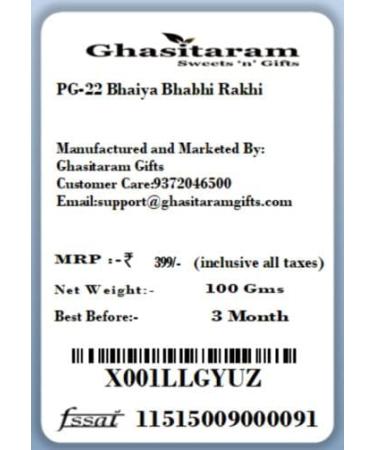 Ghasitaram Gifts Rakhis Online - Rakhi for Brother-PG-22 Bhaiya Bhabhi Rakhi Rakhi Set only - Buy Online on GoSupps.com