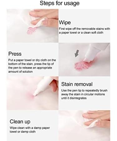 Stain Removal Pen Instant Stain Remover Pens Travel Portable Mild Emergency Dirt Removal Pen for Clothes and Fabric - Buy Online on GoSupps.com