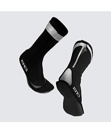 ZONE3 Neoprene Swim Socks Black/Silver Large - Buy Online on GoSupps.com